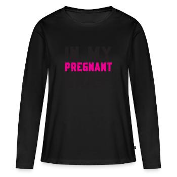 Schwangerschaft Schwanger Baby Familie Frauen - Frauen Premium Bio Langarmshirt - Schwarz - Vorne - Julia (174cm)