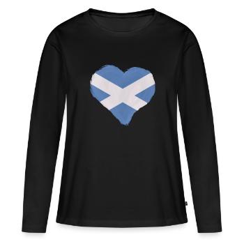 Écosse Drapeau écossais Alba GB Royaume-Uni - T-shirt manches longues Premium bio Femme - noir - Devant - Julia (174cm)