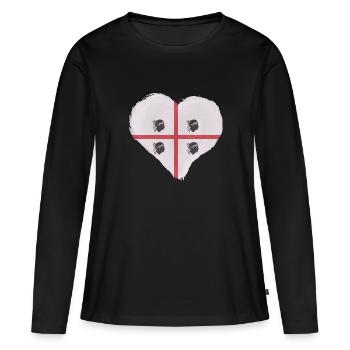 Drapeau de la Sardaigne Drapeau de la Sardaigne Drapeau de la Sardaigne - T-shirt manches longues Premium bio Femme - noir - Devant - Julia (174cm)