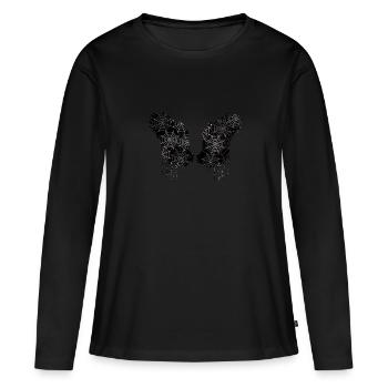 angelwings,flügel,aquarell,spinne, engelsflügel - Frauen Premium Bio Langarmshirt - Schwarz - Vorne - Julia (174cm)