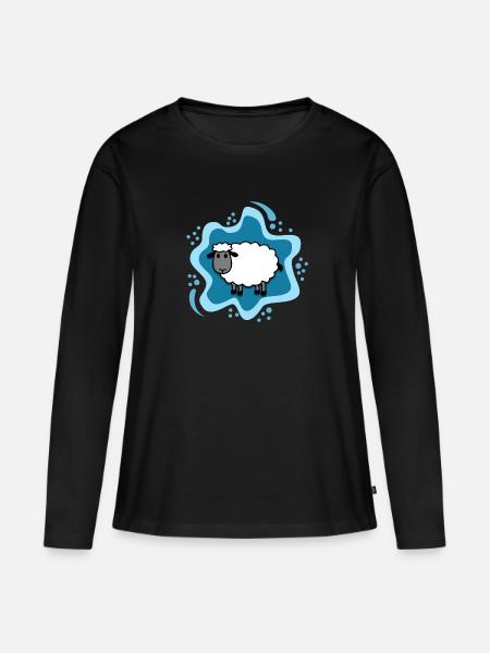 Schaf - Frauen Premium Bio Langarmshirt - Schwarz