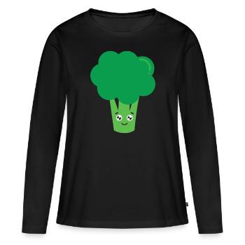 Broccoli - Women's Premium Organic Long Sleeve Shirt - black - Front - Julia (174cm)