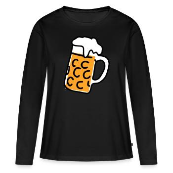 Chope à Biere - T-shirt manches longues Premium bio Femme - noir - Devant - Julia (174cm)