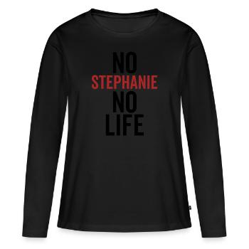 Pas de Stéphanie Pas de vie - T-shirt manches longues Premium bio Femme - noir - Devant - Julia (174cm)
