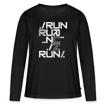 Run - Frauen Premium Bio Langarmshirt - Schwarz - Vorne - Julia (174cm)