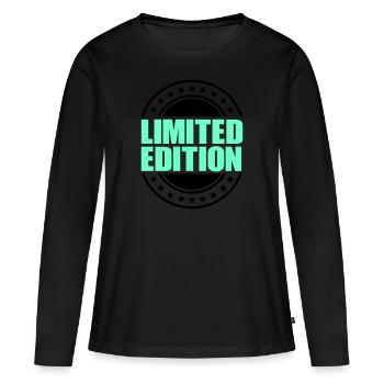 Édition limitée - T-shirt manches longues Premium bio Femme - noir - Devant - Julia (174cm)