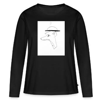 Grand nez - T-shirt manches longues Premium bio Femme - noir - Devant - Julia (174cm)