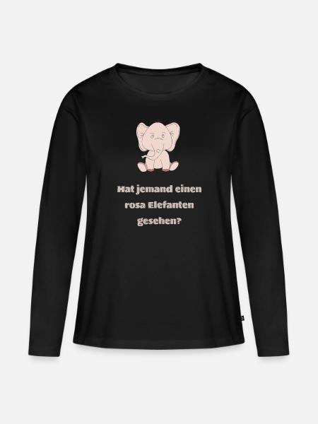 hat jemand einen rosa elefanten - Frauen Premium Bio Langarmshirt - Schwarz