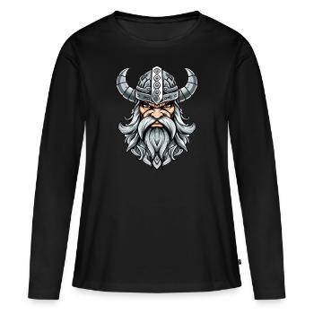 Viking féroce - T-shirt manches longues Premium bio Femme - noir - Devant - Julia (174cm)