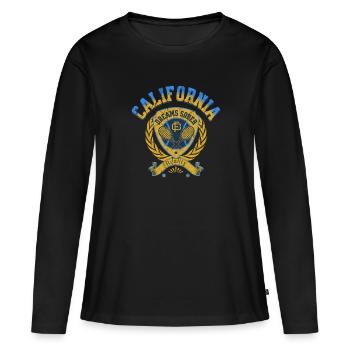 Joueur de tennis californien Rétro Sports Professionnel - T-shirt manches longues Premium bio Femme - noir - Devant - Julia (174cm)