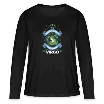 Zodiac Horoscope Astrology Constellations Virgo - Frauen Premium Bio Langarmshirt - Schwarz - Vorne - Julia (174cm)