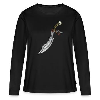 couteau dague poignard 90 W - T-shirt manches longues Premium bio Femme - noir - Devant - Julia (174cm)