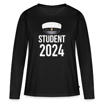 Abschlussfeier 2024 Abiturfeier - Frauen Premium Bio Langarmshirt - Schwarz - Vorne - Julia (174cm)