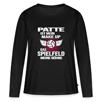 Handball Handballgirl Patte Handballspielerin - Frauen Premium Bio Langarmshirt - Schwarz - Vorne - Julia (174cm)