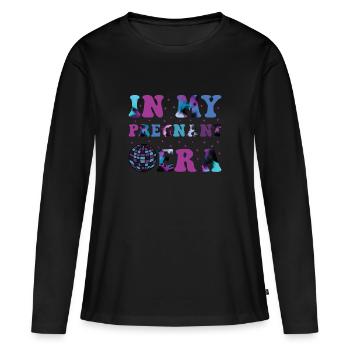 Schwangerschaft Schwanger Baby Familie Frauen - Frauen Premium Bio Langarmshirt - Schwarz - Vorne - Julia (174cm)