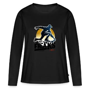 Just Freaks Skater Sk8 Graffiti - Just Freaks ® - T-shirt manches longues Premium bio Femme - noir - Devant - Julia (174cm)