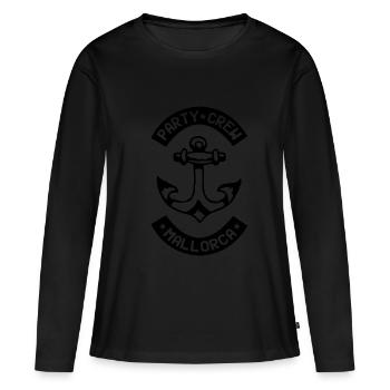 PARTY CREW MALLORCA - Frauen Premium Bio Langarmshirt - Schwarz - Vorne - Julia (174cm)