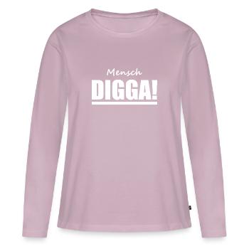 Digga - Hamburch - Sprüche - Frauen Premium Bio Langarmshirt - Altrosa - Vorne - Julia (174cm)