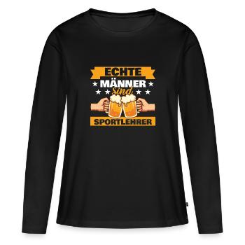 Echte Männer sind Sportlehrer - Frauen Premium Bio Langarmshirt - Schwarz - Vorne - Julia (174cm)