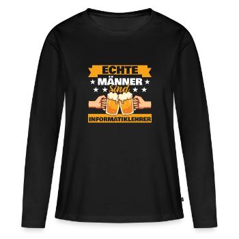 Echte Männer sind Informatiklehrer - Frauen Premium Bio Langarmshirt - Schwarz - Vorne - Julia (174cm)