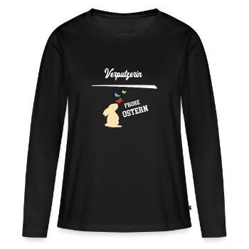 Verputzerin Ostern Geschenk Verputzerei Verputzer - Frauen Premium Bio Langarmshirt - Schwarz - Vorne - Julia (174cm)