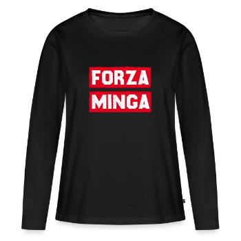 München - Forza Minga - Frauen Premium Bio Langarmshirt - Schwarz - Vorne - Julia (174cm)