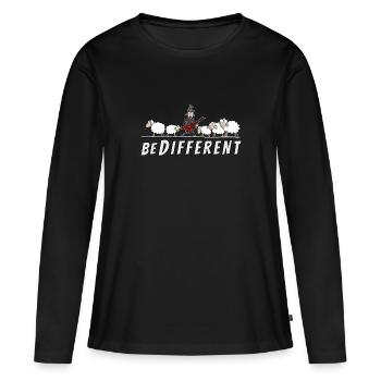 Hardrock Schaf - soyez différent - T-shirt manches longues Premium bio Femme - noir - Devant - Julia (174cm)