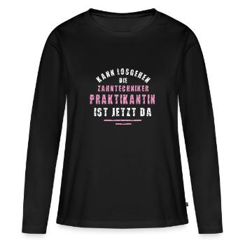 Zahntechniker Praktikantin Praktikum Zahntechnik - Frauen Premium Bio Langarmshirt - Schwarz - Vorne - Julia (174cm)