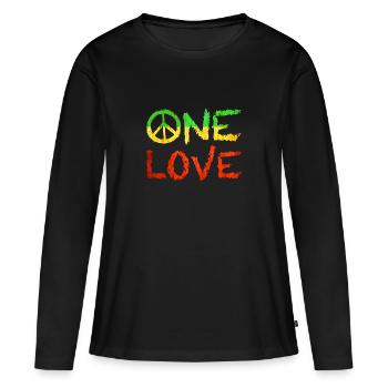 Un seul amour - T-shirt manches longues Premium bio Femme - noir - Devant - Julia (174cm)