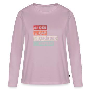 Dizi Cay Cekirdek Repeat Turkish sayings funny - Women's Premium Organic Long Sleeve Shirt - dusky pink - Front - Julia (174cm)
