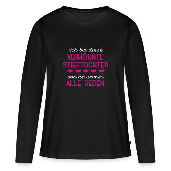 Bonus Tochter Stieftochter Kinder Adoptivtochter - Frauen Premium Bio Langarmshirt - Schwarz - Vorne - Julia (174cm)