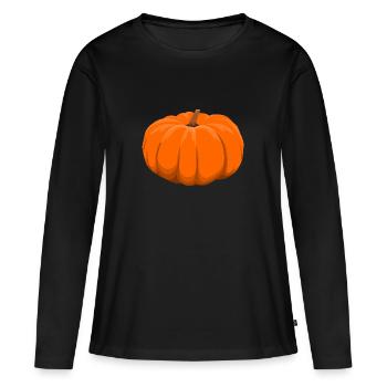 citrouille - T-shirt manches longues Premium bio Femme - noir - Devant - Julia (174cm)