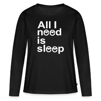 dormir - T-shirt manches longues Premium bio Femme - noir - Devant - Julia (174cm)
