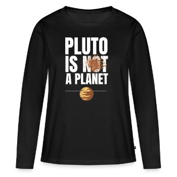 pluto planet - Frauen Premium Bio Langarmshirt - Schwarz - Vorne - Julia (174cm)