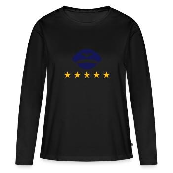 Le chapeau d un pilote en uniforme - T-shirt manches longues Premium bio Femme - noir - Devant - Julia (174cm)
