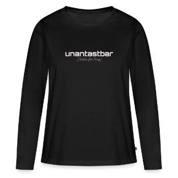 King auf Queen - Unantastbar - Frauen Premium Bio Langarmshirt - Schwarz - Vorne - Julia (174cm)