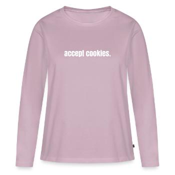 accept cookies Nerdhumor lustige Sprüche - Frauen Premium Bio Langarmshirt - Altrosa - Vorne - Julia (174cm)
