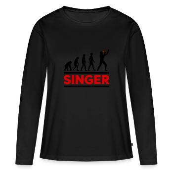 Singer Evolution Music Scene - Women's Premium Organic Long Sleeve Shirt - black - Front - Julia (174cm)