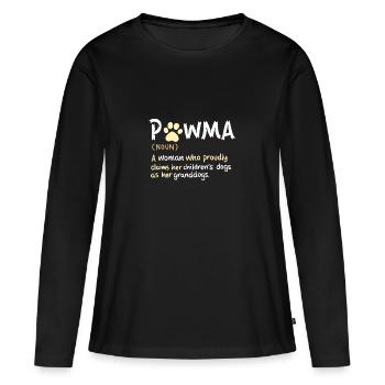 Pawma Dogs Mom and Grandmother with Paw Print - Women's Premium Organic Long Sleeve Shirt - black - Front - Julia (174cm)