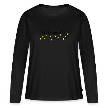 ALLE LAMPEN AN - Frauen Premium Bio Langarmshirt - Schwarz - Vorne - Julia (174cm)