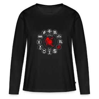 Zodiac Leo - T-shirt manches longues Premium bio Femme - noir - Devant - Julia (174cm)