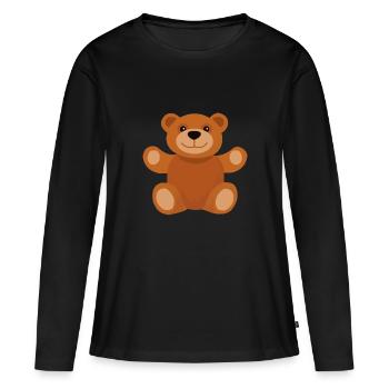 Teddy - Women's Premium Organic Long Sleeve Shirt - black - Front - Julia (174cm)