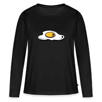 Ein Spiegelei - Frauen Premium Bio Langarmshirt - Schwarz - Vorne - Julia (174cm)