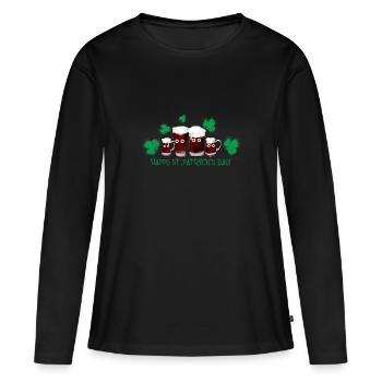 Bière, Saint-Patrick, Trèfle, Trèfle - T-shirt manches longues Premium bio Femme - noir - Devant - Julia (174cm)