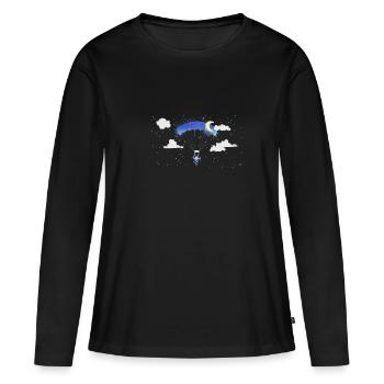 Parachute,Parachute,Graffiti,Parapente, - T-shirt manches longues Premium bio Femme - noir - Devant - Julia (174cm)