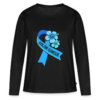Côlon, Cancer, Gros Intestin - T-shirt manches longues Premium bio Femme - noir - Devant - Julia (174cm)