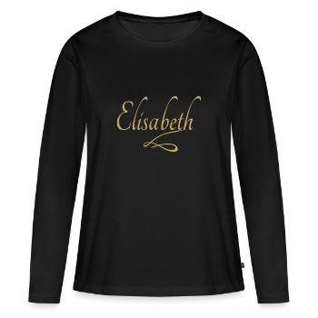 Prénom d'Elisabeth - T-shirt manches longues Premium bio Femme - noir - Devant - Julia (174cm)