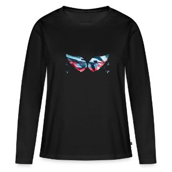 Angelwings,Wings,Aquarelle,Coloré,Angel Wings - T-shirt manches longues Premium bio Femme - noir - Devant - Julia (174cm)