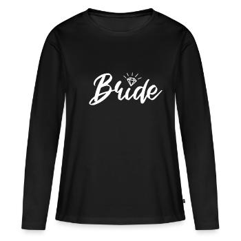 Bride Braut Junggesellenabschied - weiß - Frauen Premium Bio Langarmshirt - Schwarz - Vorne - Julia (174cm)