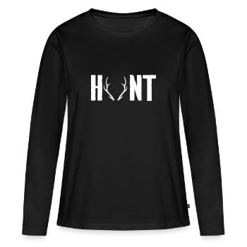 CHASSER - T-shirt manches longues Premium bio Femme - noir - Devant - Julia (174cm)